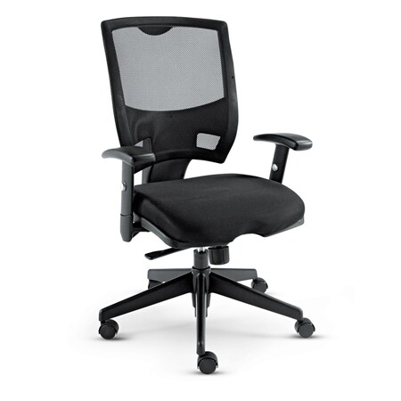 Alera Task Chair Epoch Series Fabric-Mesh Multifunction Chair, Padded Arms, 19" to 24" Height, Fabric ALEEP42ME10B